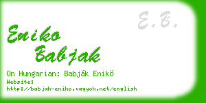 eniko babjak business card